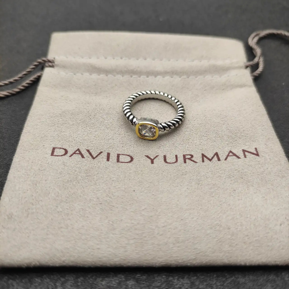 David Yurman 6mm square-cut white diamond ring